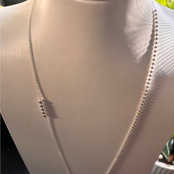 NWT Tiffany & Co. Blue Splash Oval Tag Mixed Bead Chain Necklace 36 Inches - Picture 6 of 11